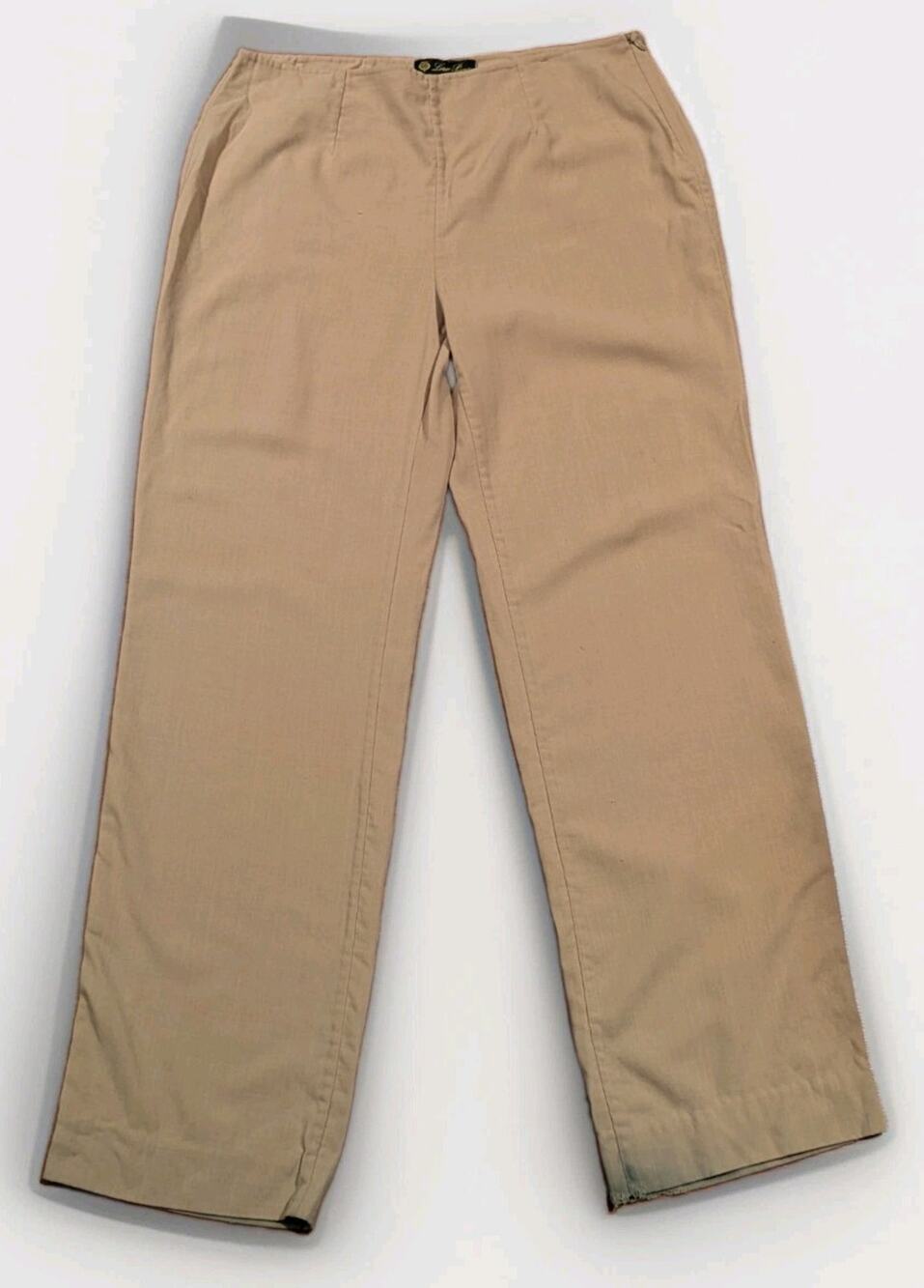 Vintage Loro Piana Womens Virgin Wool Pants IT 44 US 8 Beige Straight Leg Italy